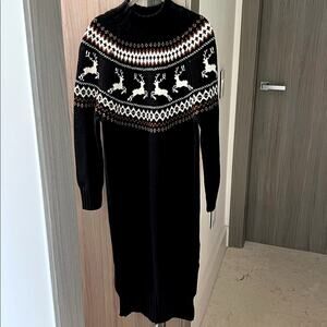 $190 BARBOUR Kingsbury Sweater Dress Faire Isle M /US 10